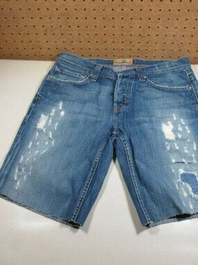 BKE mens dark wash Alec cutoff buttonfly jean shorts 32